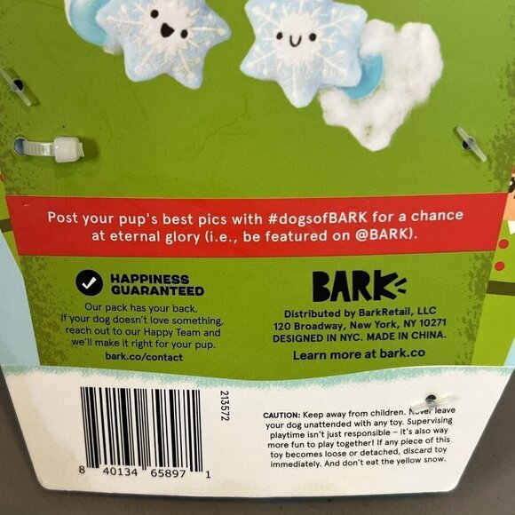BARK Gnawty or Nice Winter Snowflakes Trio Christmas Dog Toy New Barkbox - Picture 8 of 10